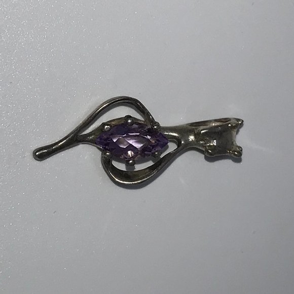 Sterling Silver And Amethyst Pendant - Picture 3 of 14